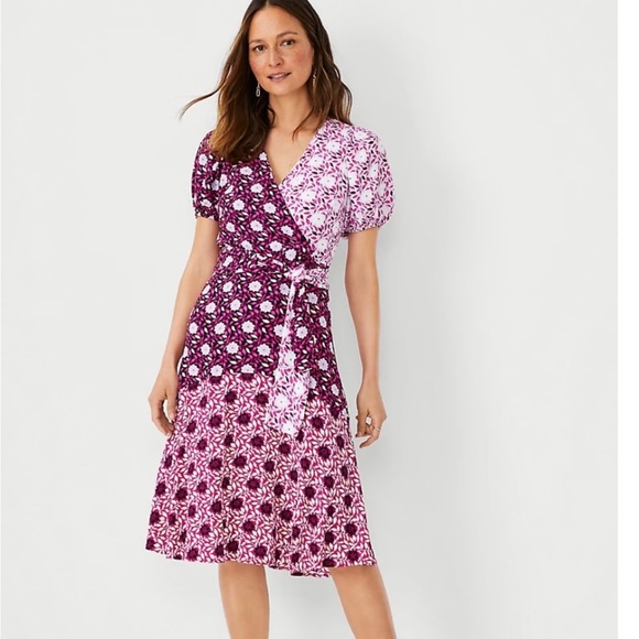 NWT Ann Taylor floral wrap dress - Picture 1 of 5
